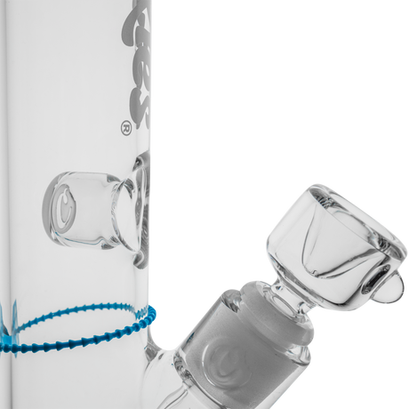 Cookies Original Straight Bong in Borosilicate Glass with Clear Bowl - Close-up Side View