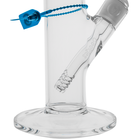 Cookies Original Straight Bong in Borosilicate Glass with Clear Design - Side View