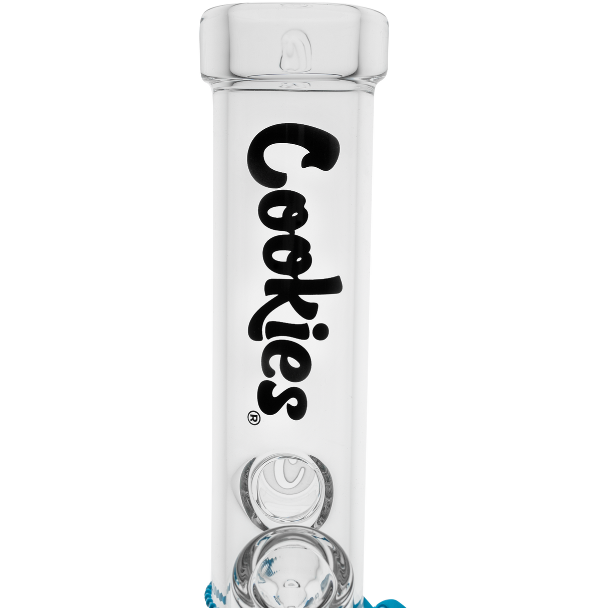 Cookies Original Straight Bong in Borosilicate Glass with Bold Logo - Front View
