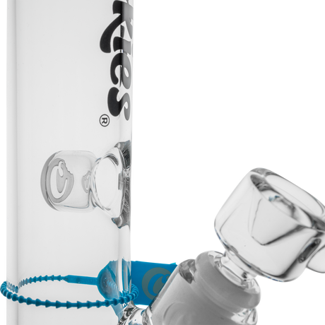 Cookies Original Straight Bong in Borosilicate Glass with Logo - Close-up Side View