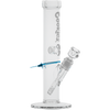 Cookies Original Straight Bong in White - Borosilicate Glass with Logo - Front View