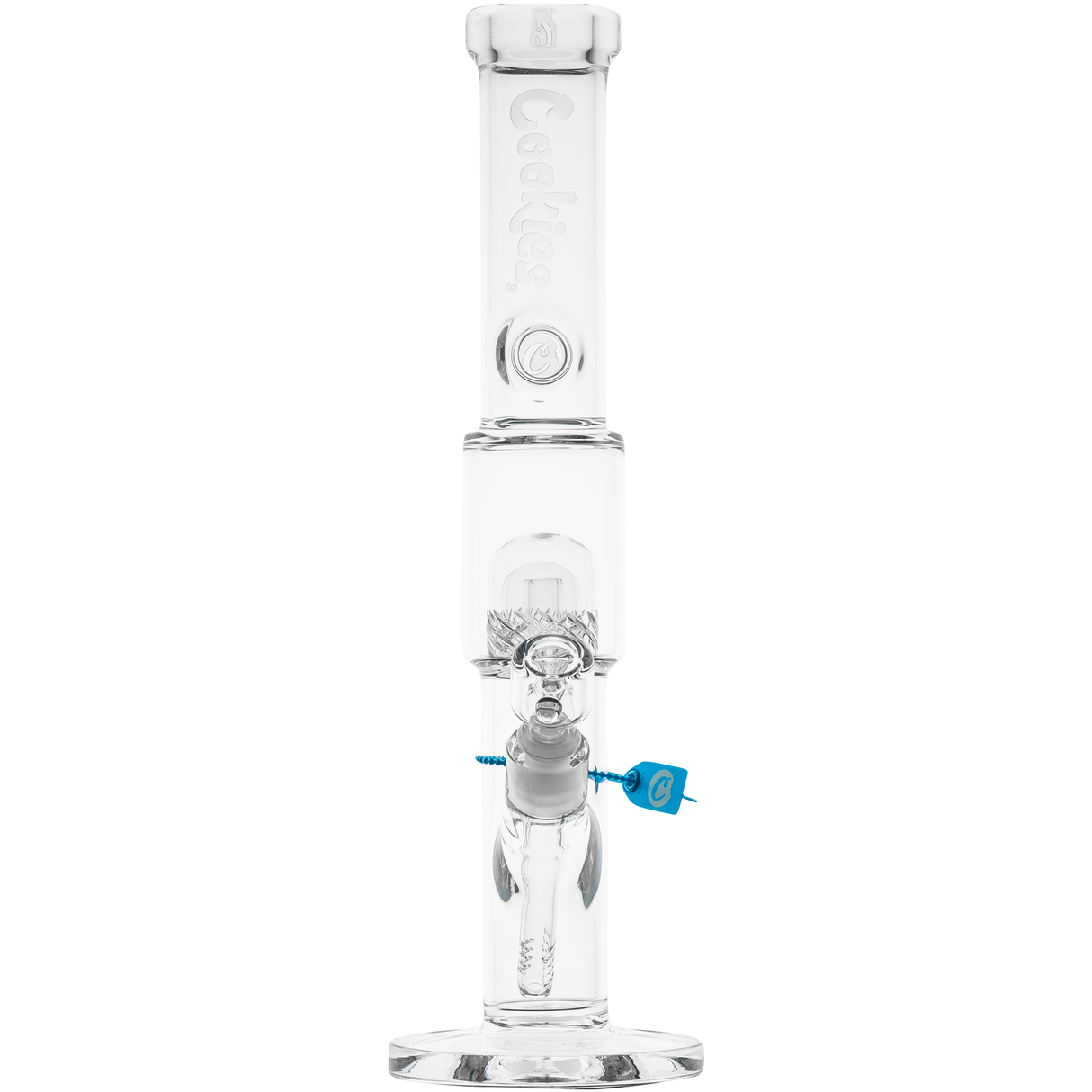 Cookies Straight 2 Da Dome Bong front view on white background, borosilicate glass with logo