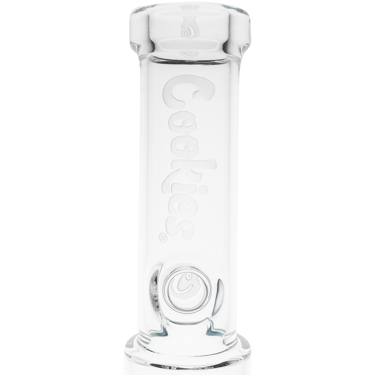 Cookies Straight 2 Da Dome Borosilicate Glass Bong Front View on Seamless White