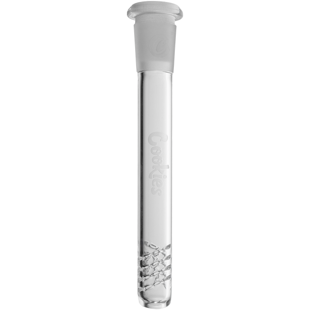 Cookies Twist Downstem 4" made of Borosilicate Glass for Bongs, front view on white background