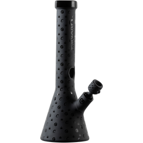 Cookies V Beaker Bong in Black with Borosilicate Glass and Iconic Logo Design - Front View