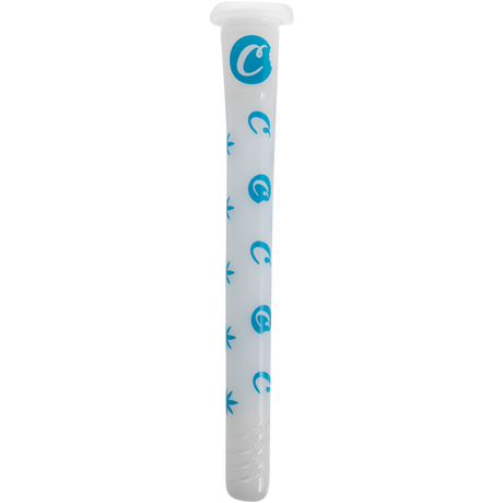 Cookies 14" Beaker Bong for Dry Herbs, 45 Degree Joint, Borosilicate Glass with Blue Pattern - Front View