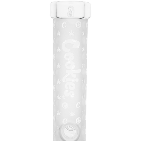 Cookies V Beaker Bong in Borosilicate Glass with White Cookies Design - Front View