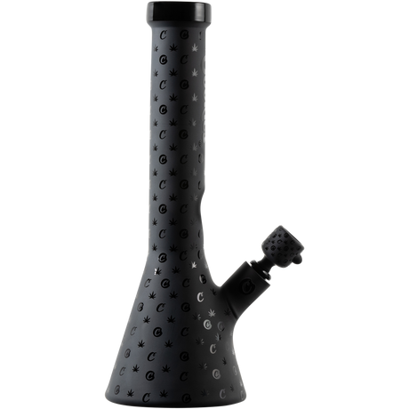 Cookies V Beaker Bong in Borosilicate Glass with Iconic Black Design - Side View