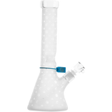 Cookies V Beaker Bong made of Borosilicate Glass with unique logo design, front view on white background