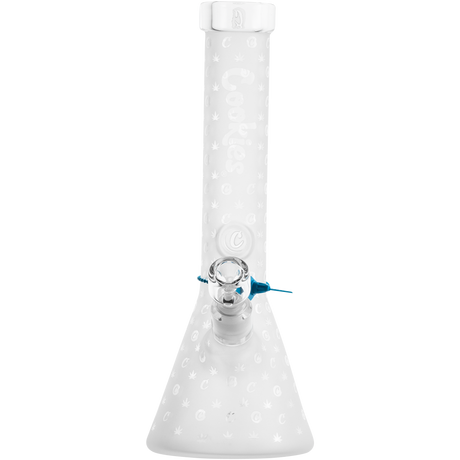 Cookies 14" Beaker Bong with Patterned Print - Front View for Dry Herbs