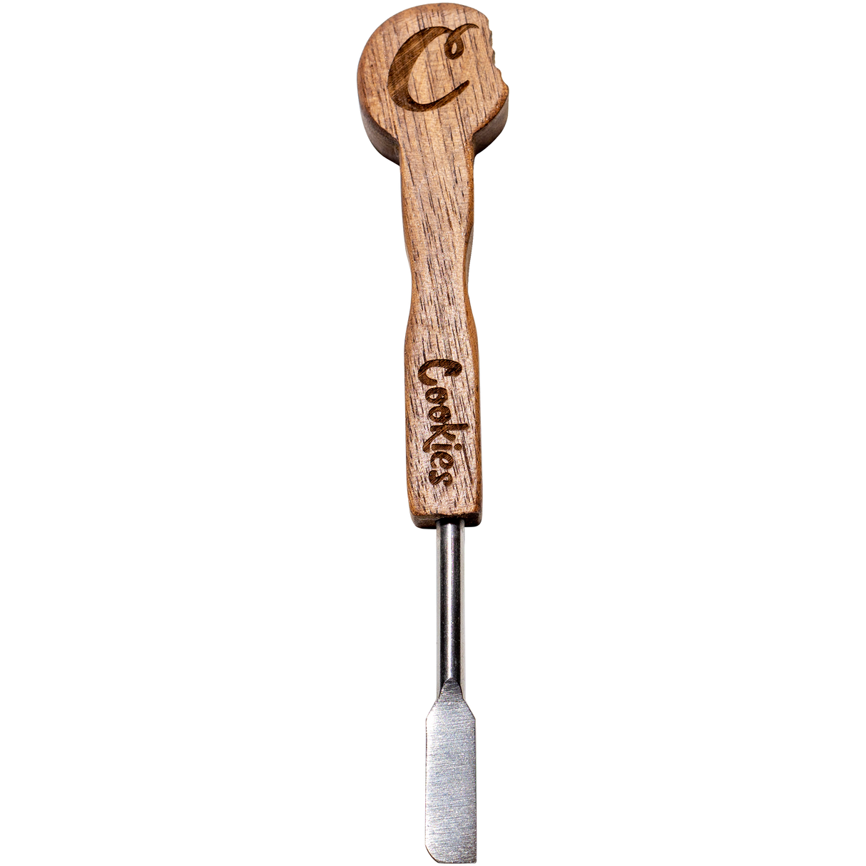 Cookies Wax Tool SS Flat with Wooden Handle - Front View on White Background