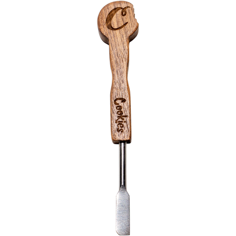 Cookies Wax Tool SS Flat with Wooden Handle - Front View on White Background