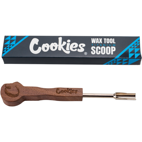 Cookies Titanium Scoop Wax Tool with Durable Handle - Front View on White Background