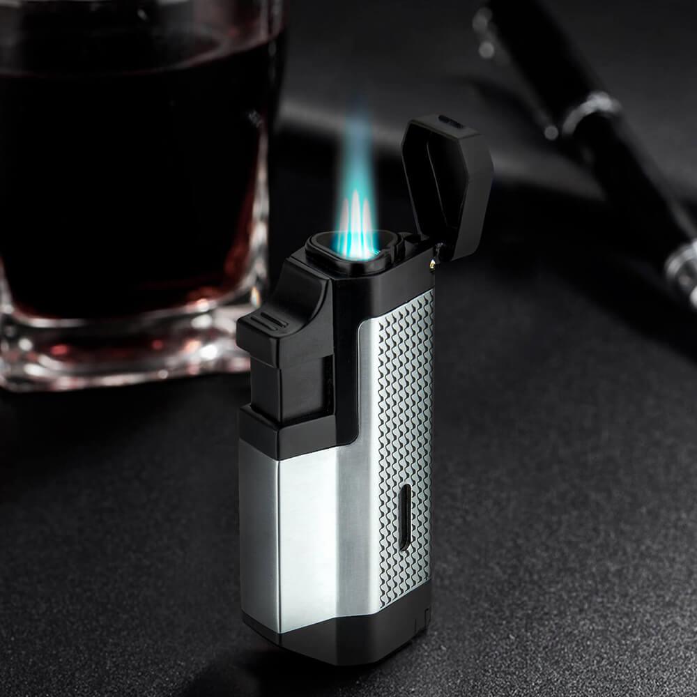 Triple Jet Silver Torch Lighter