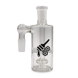 Honeybee Herb Core Cylinder Double Perc Glass Ash Catcher