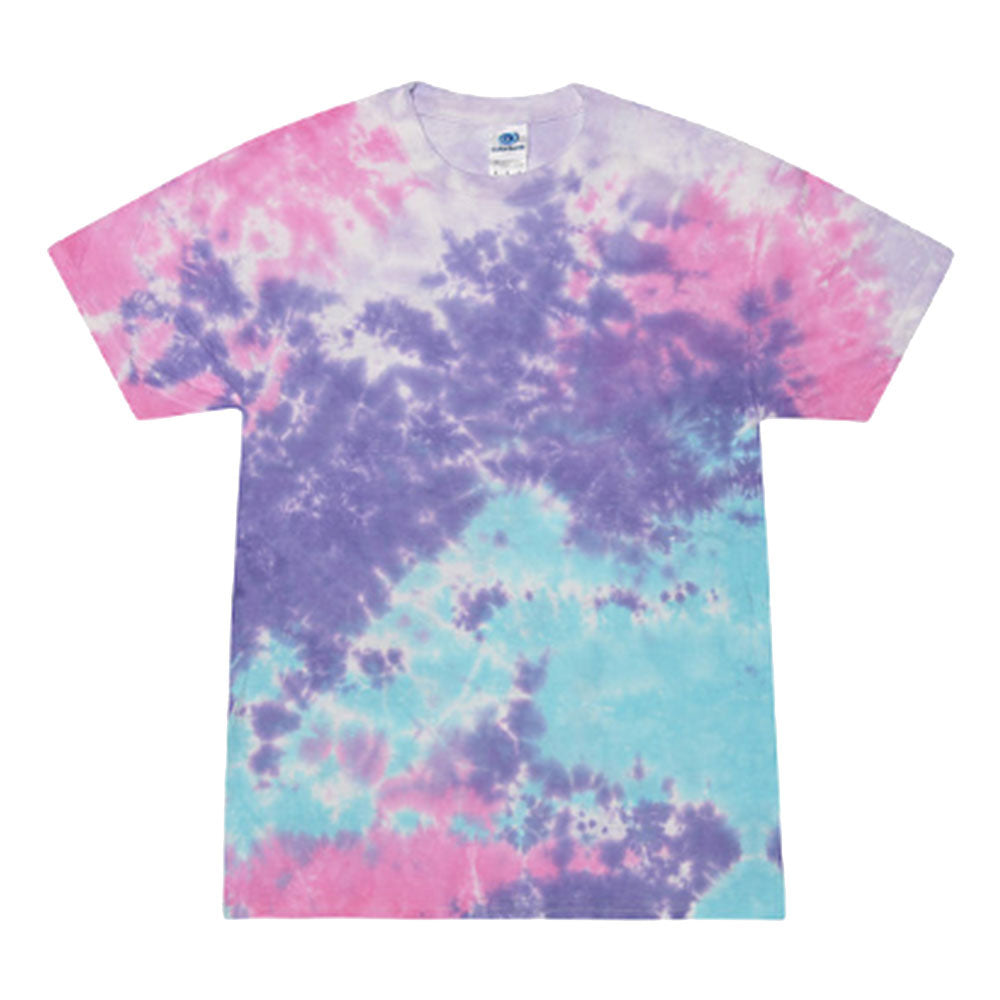 Unisex Cotton Candy Tie-Dye T-Shirt in Cotton, Front View on White Background
