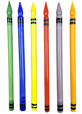 AFM Crayon Glass Dabber Tools in various colors, front view, ideal for precise dab rig use