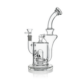 10" Hourglass Recycler Scientific Bong with Crown Perc | Croia Glass