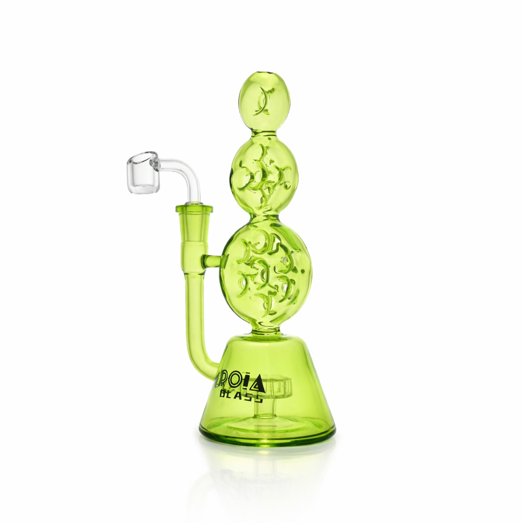 8" Triple Stack Swiss Perc Recycler Dab Rig | Croia Glass