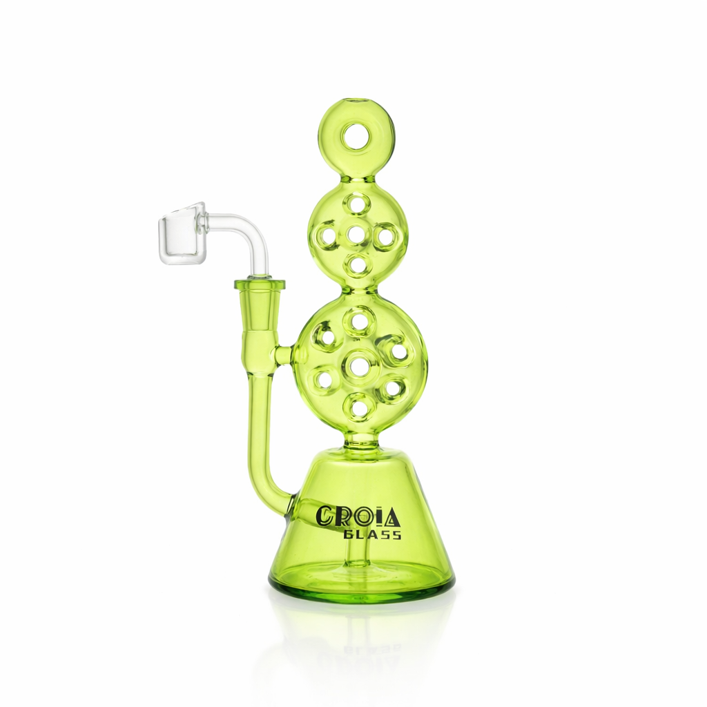 8" Triple Stack Swiss Perc Recycler Dab Rig | Croia Glass
