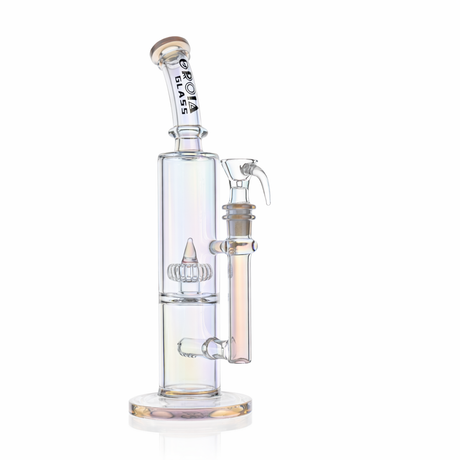 10" Dual Chamber Scientific Bong with Inline and Rocket Perc | Croia Glass