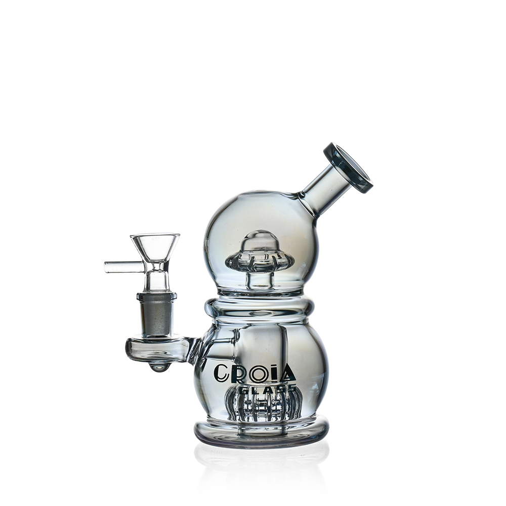 6" Mini Egg Water Pipe with Crown Perc | Croia Glass