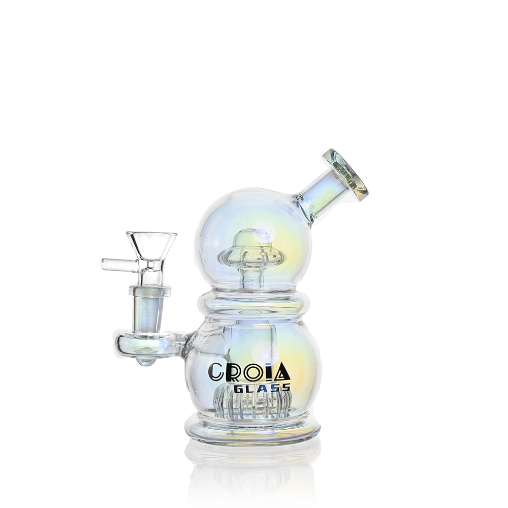6" Mini Egg Water Pipe with Crown Perc | Croia Glass
