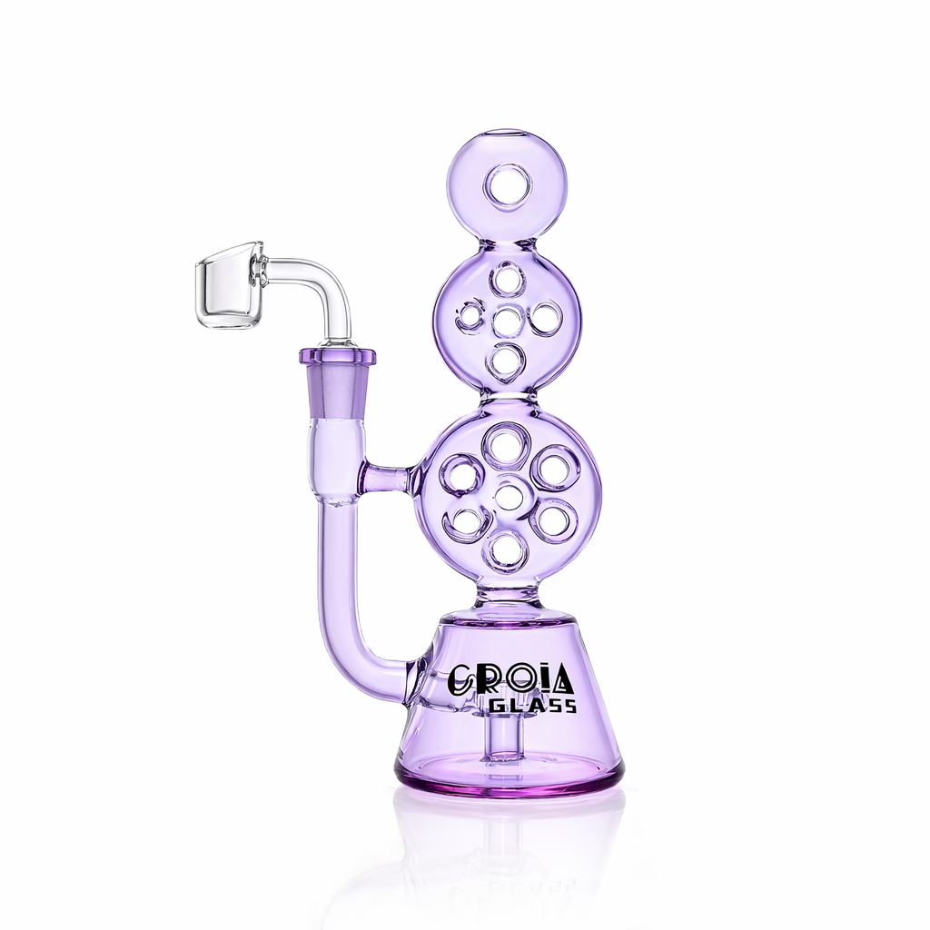 8" Triple Stack Swiss Perc Recycler Dab Rig | Croia Glass