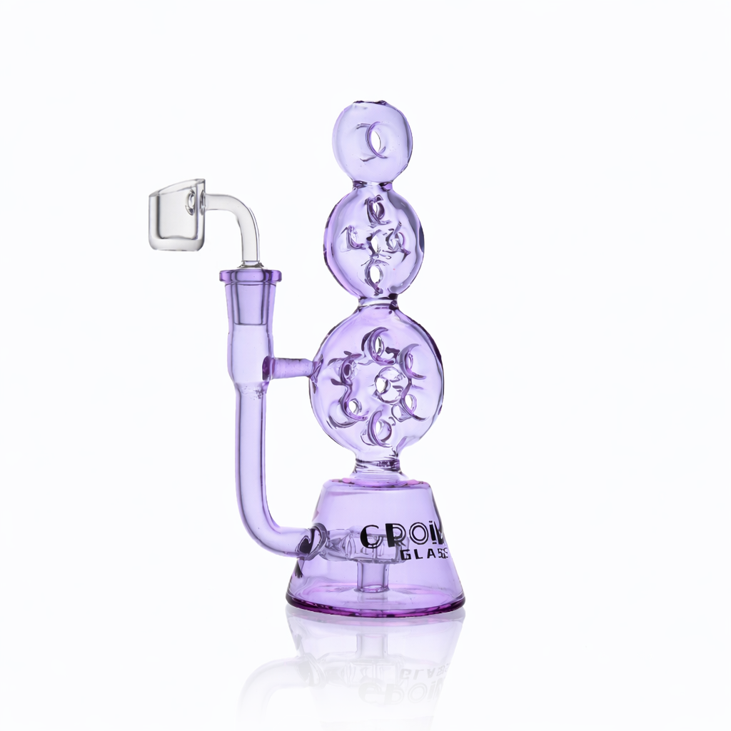 8" Triple Stack Swiss Perc Recycler Dab Rig | Croia Glass