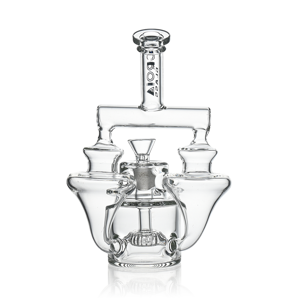 8" Twin Vortex Recycler Scientific Glass Water Pipe | Croia Glass