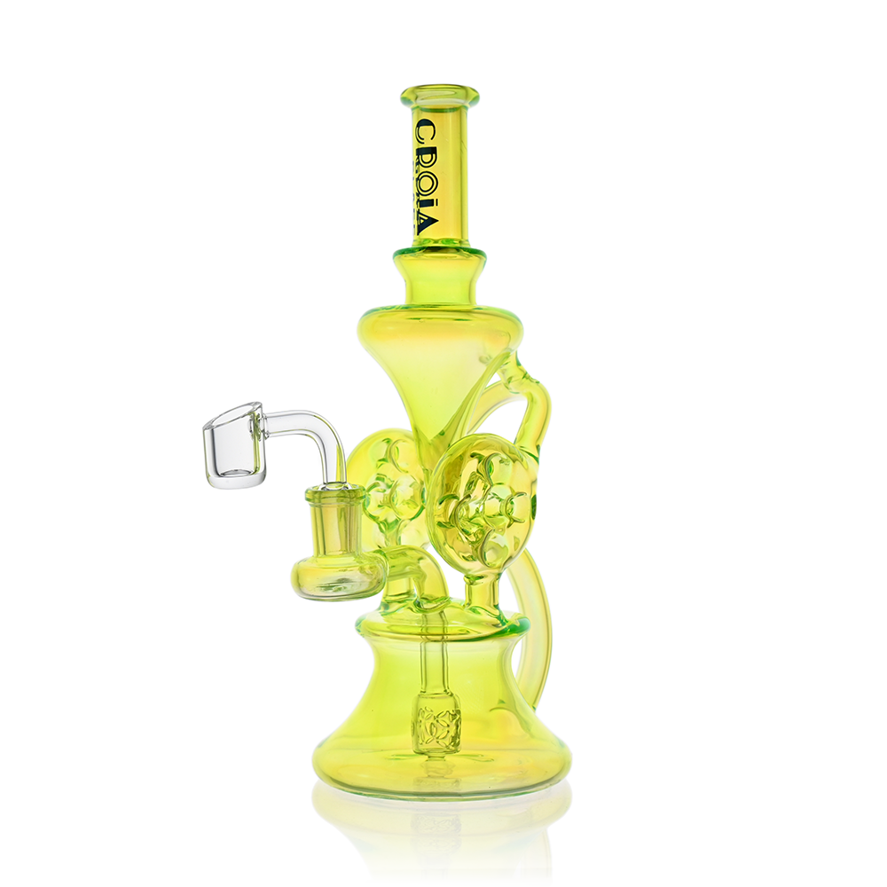 10" Dual Swiss Perc Klein Recycler Dab Rig | Croia Glass
