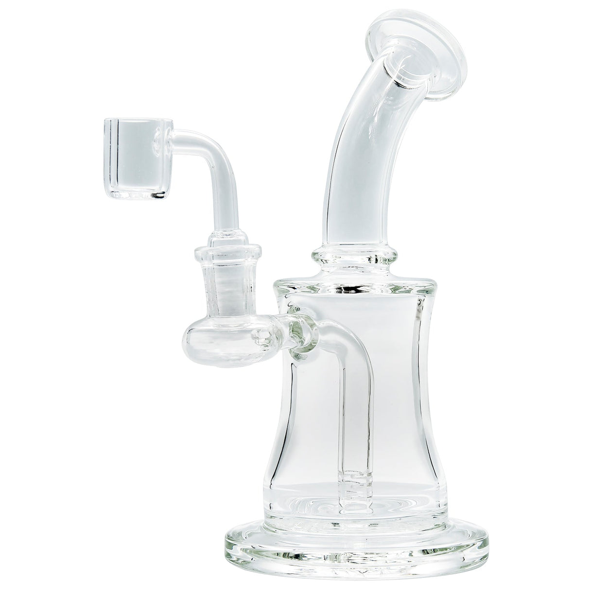 Glassic Crystal Palace Banger Hanger Dab Rig, 8" with Welded Stem and Polished Joint, Front View