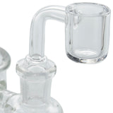 Close-up of Glassic Crystal Palace Banger Hanger with Welded Stem and Polished Joint for Concentrates
