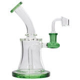 Glassic Crystal Palace Banger Hanger Dab Rig, Emerald, with Welded Stem, Side View