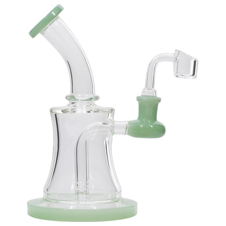 Glassic Crystal Palace Banger Hanger Dab Rig with Welded Stem, Polished Joint, and Green Slime accents