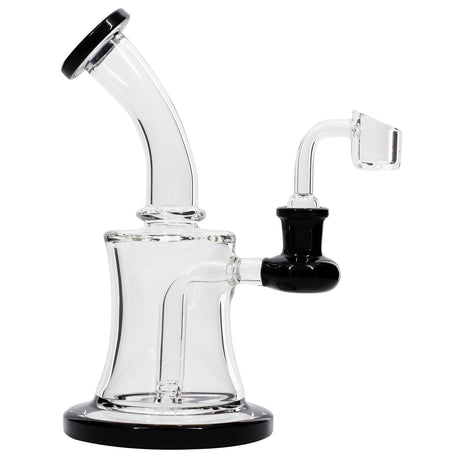 Glassic Crystal Palace Banger Hanger, 8" with Welded Stem and Polished Joint, Onyx Variant - Side View