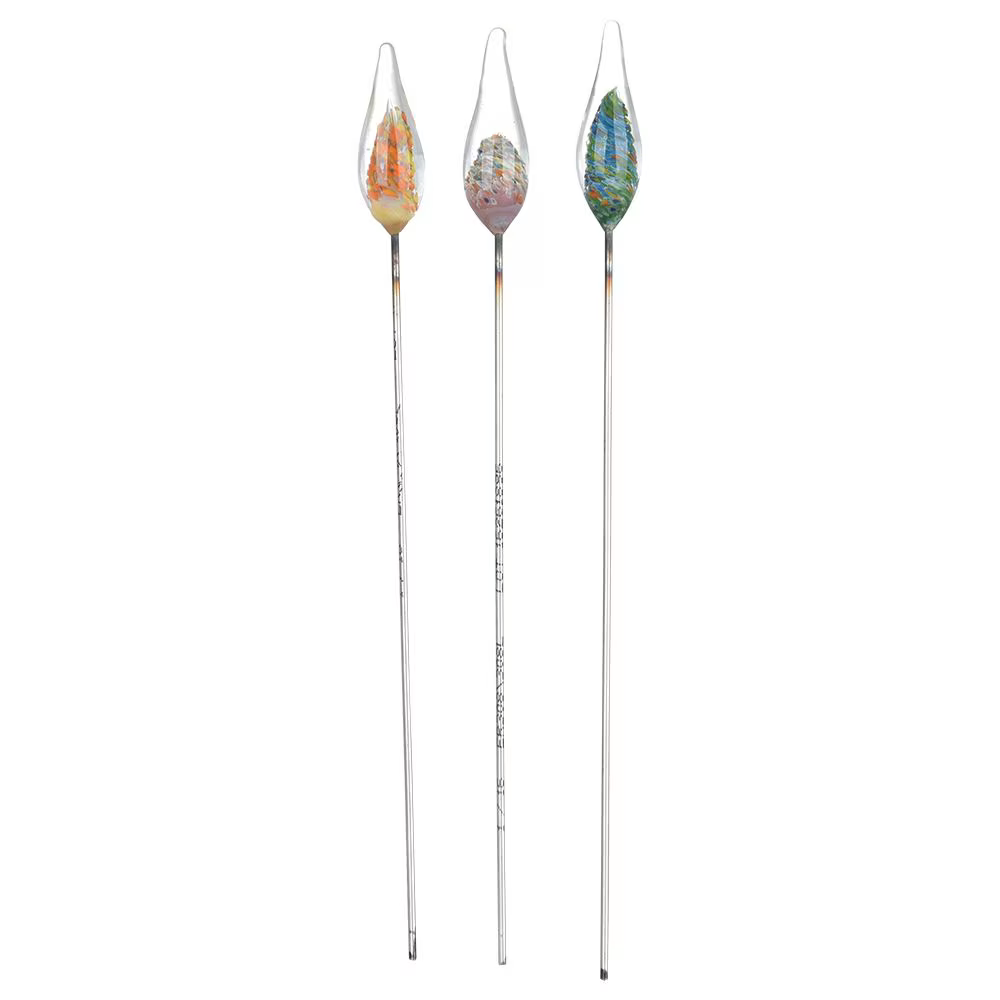 Crystal Tears Handblown Glass & Metal Hairpin Poker Tool | 6.75" | Designs Vary