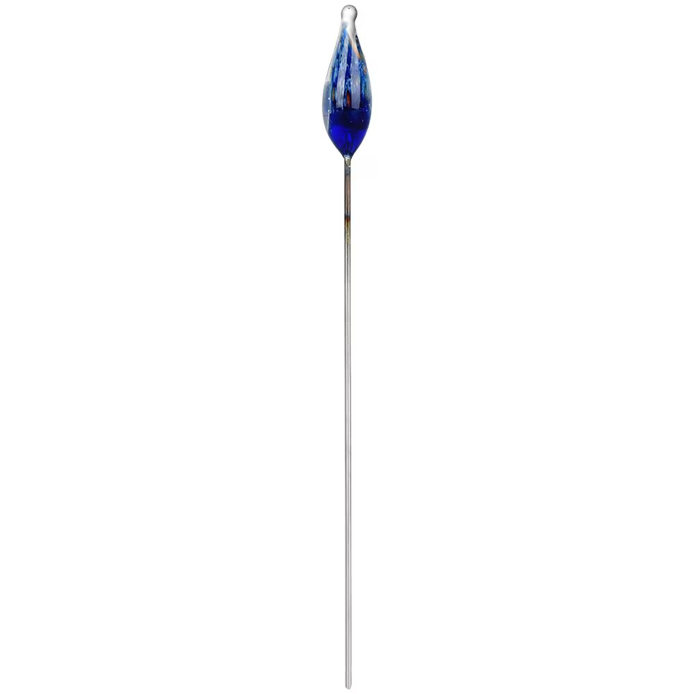 Crystal Tears Handblown Glass & Metal Hairpin Poker Tool | 4.5" | Designs Vary