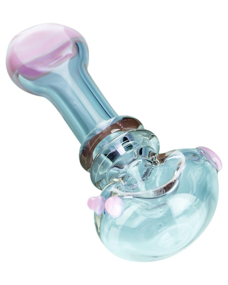 Valiant Distribution Customizable Maria Spoon Pipe in Purple/Pink, 4" Heavy Wall Glass, Portable Design