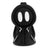 PILOT DIARY Cute Ghost Silicone Bubbler in Black, Front View, Portable 3.75" Size