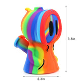 PILOT DIARY Cute Ghost Silicone Bubbler, Rainbow Design, Front View, 3.75" Tall