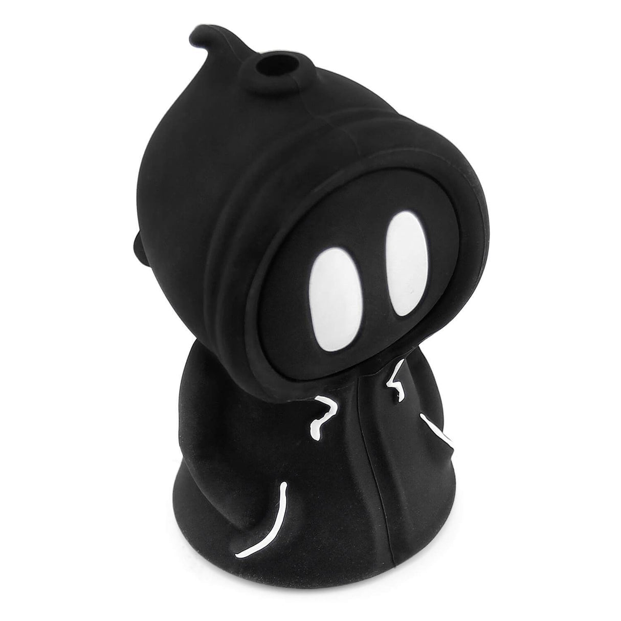 PILOT DIARY Cute Ghost Silicone Bubbler, 3.75" tall, Front View on White Background