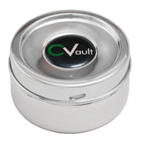 CVault Stainless Steel Storage Container - Twist top with humidity control for dry herbs, front view