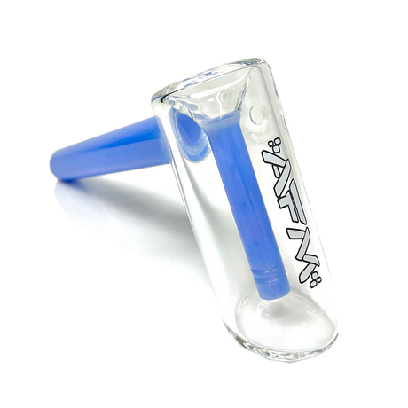 8" AFM Shooter Glass Bubbler with Blue Accents and Showerhead Perc - Side View
