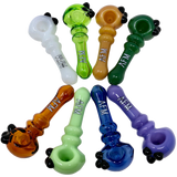 AFM Double Halo Glass Pipes in various colors displayed in a circle, top view