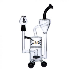 EVOLUTION Cyclone 9.75" Dab Rig in Black Variant - Front View with Percolator Detail