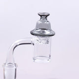 The Stash Shack Cyclone Glass Carb Cap for Dab Rigs - Clear, Angled View