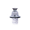The Stash Shack Cyclone Glass Carb Cap for Dab Rigs, Smoke Variant, Front View on White Background