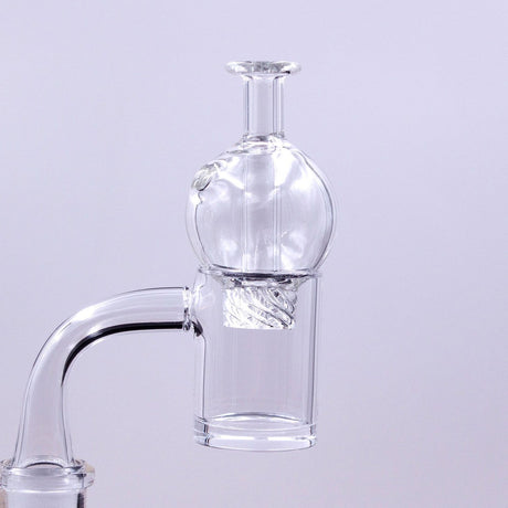 The Stash Shack Cyclone Quartz Bubble Cap for Dab Rigs, Clear Side View