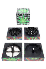 4-Part Metal Herb Grinder “Cube Solver” – 2″ – Selectable Styles